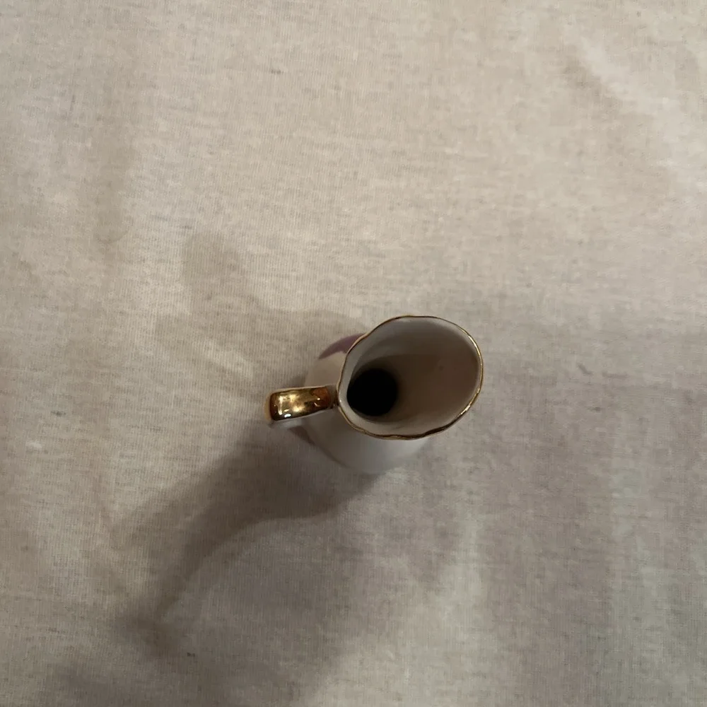 Vintage Porcelain George Washington Vase 4in Gold Trim